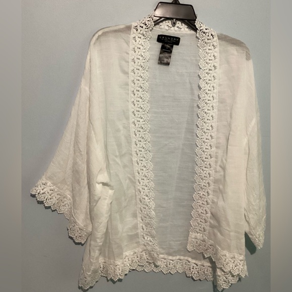 Laundry by Shelli Segal Los Angeles Women’s one size Crochet Trimmed Kimono - Picture 1 of 5